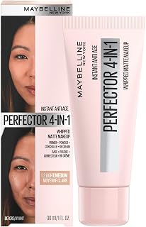 Maybelline New York - Perfecteur de Teint Matifiant 4-en-1 Multi-Usages - Fond de Teint Instant Anti Age Perfector - Teinte : 02 LIGHT MEDIUM - Contenance : 30 ml - Image 1