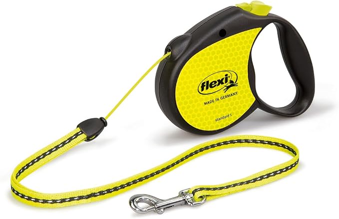 Vitakraft Flexi Neon Retractable Dog Lead Yellow/Black 5 m - Size S - Image 1