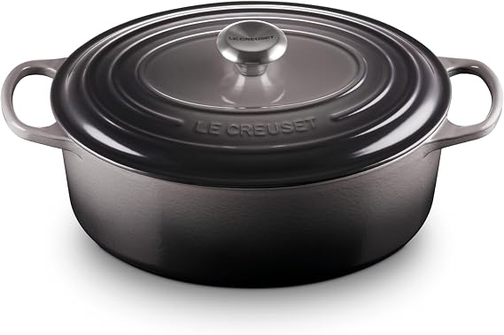 Le Creuset Signature Oval Enamelled Cast Iron Casserole Dish, 31 cm - Flint - Image 1