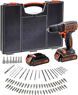 BDC718AS2O-QW Cordless Drill - 18 V - 2 x 1.5 Ah Batteries - 20250 cp/min - 2 Speeds - 80 Accessories - Supplied in Organizer - Image 1