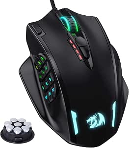 Redragon M908 Impact RGB LED MMO Mouse with Side Buttons Laser Wired Gaming Mouse with 12,400 DPI, High Precision, 19 Programmable Mouse Buttons - Image 1
