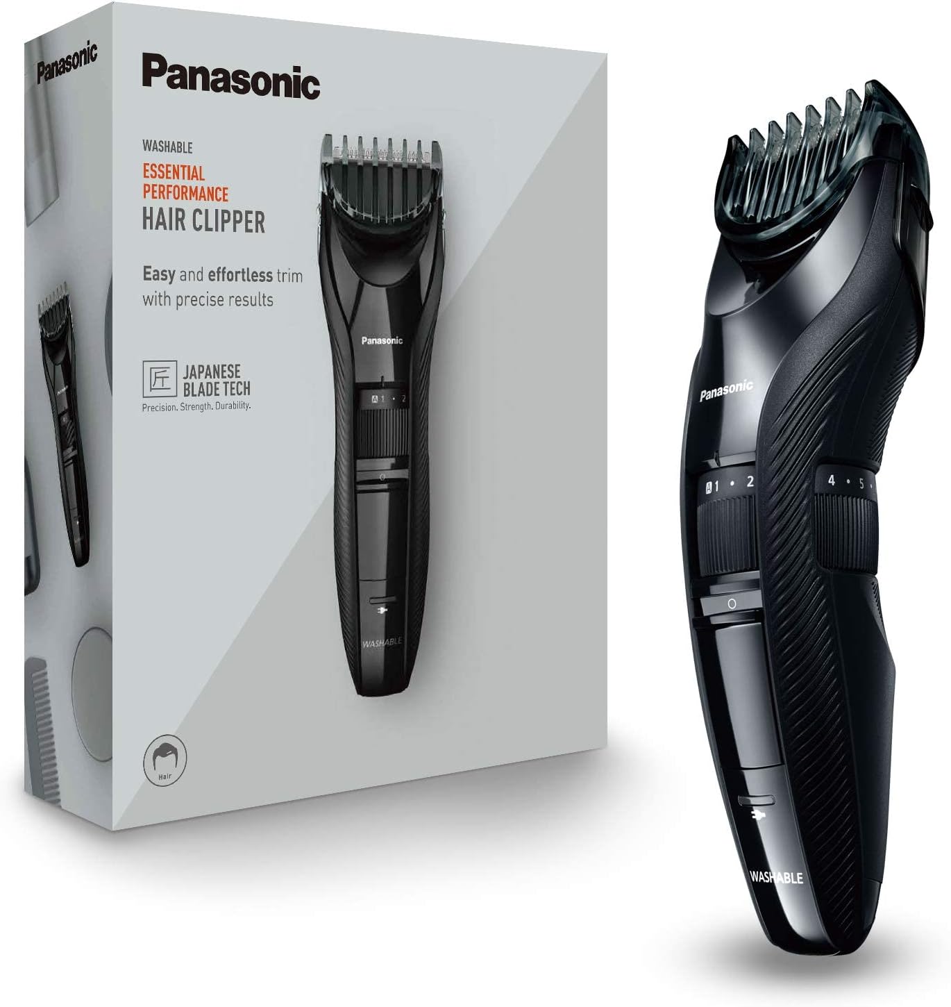 Panasonic ER-GC53-K503 Tondeuse à Cheveux pour Hommes, Portable Sans Fil et Étanche, 19 Réglages de Longueur, 1 Accessoire, Fonctionnement Avec ou Sans Fil, Noir - Image 1