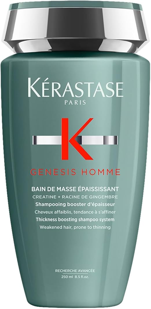 Kerastase Genesis Homme - Thickening Massage Shampoo - Triple Action Shampoo for Hair, Scalp, Beard - +38% Hair - Silicone-Free - Weakened & Refined Hair - 250 ml - Image 1