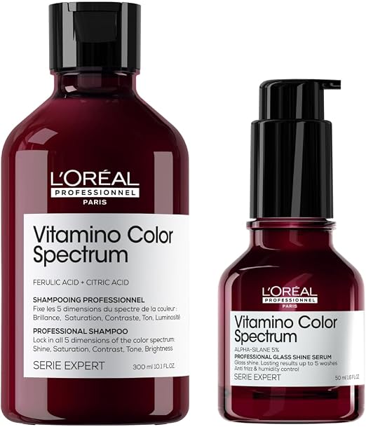 L'OREAL PROFESSIONNEL - Routine Shampoo for Coloured Hair + Serum - Protects Colouring for Up to 100 Days - Nourishes, Moisturises & Shines - Expert Vitamino Color Spectrum Series - Image 1