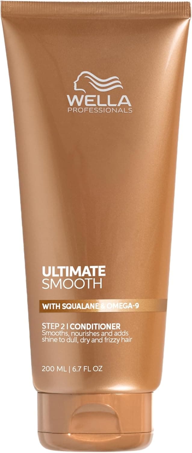 Wella Professionals Ultimate Smooth après-shampoing, soin capillaire nourrissant avec du squalane et oméga-9 pour cheveux secs, ternes et frisés (200ml)