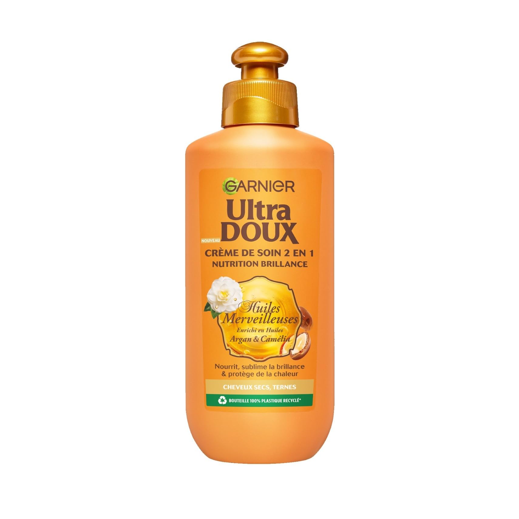 Garnier Ultra Doux Marvelous Oils for Dry & Dull Hair - Nourishing Shine Care Cream - Argan & Camellia Oil - Men & Women - 200 ml - Image 1