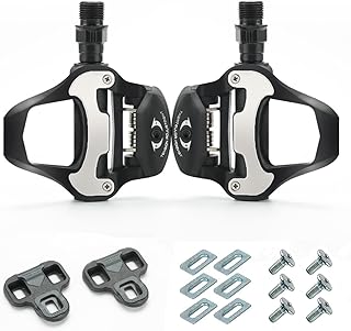 SPD Bike Pedals, 9/16" Automatic Bike Pedals with Pedal Chocks, Road Bike Pedals Compatible with Shimano SPD Pedals for Mountain Bike, Spin Bike Hiking Cycling - Image 1