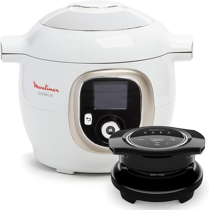 Moulinex Cookeo+ with Extra Crisp, Multicooker, Air fryer, 10cooking modes, Pressure cooking, Easy Step-by-step recipes, CE85XCF0, White - Image 1