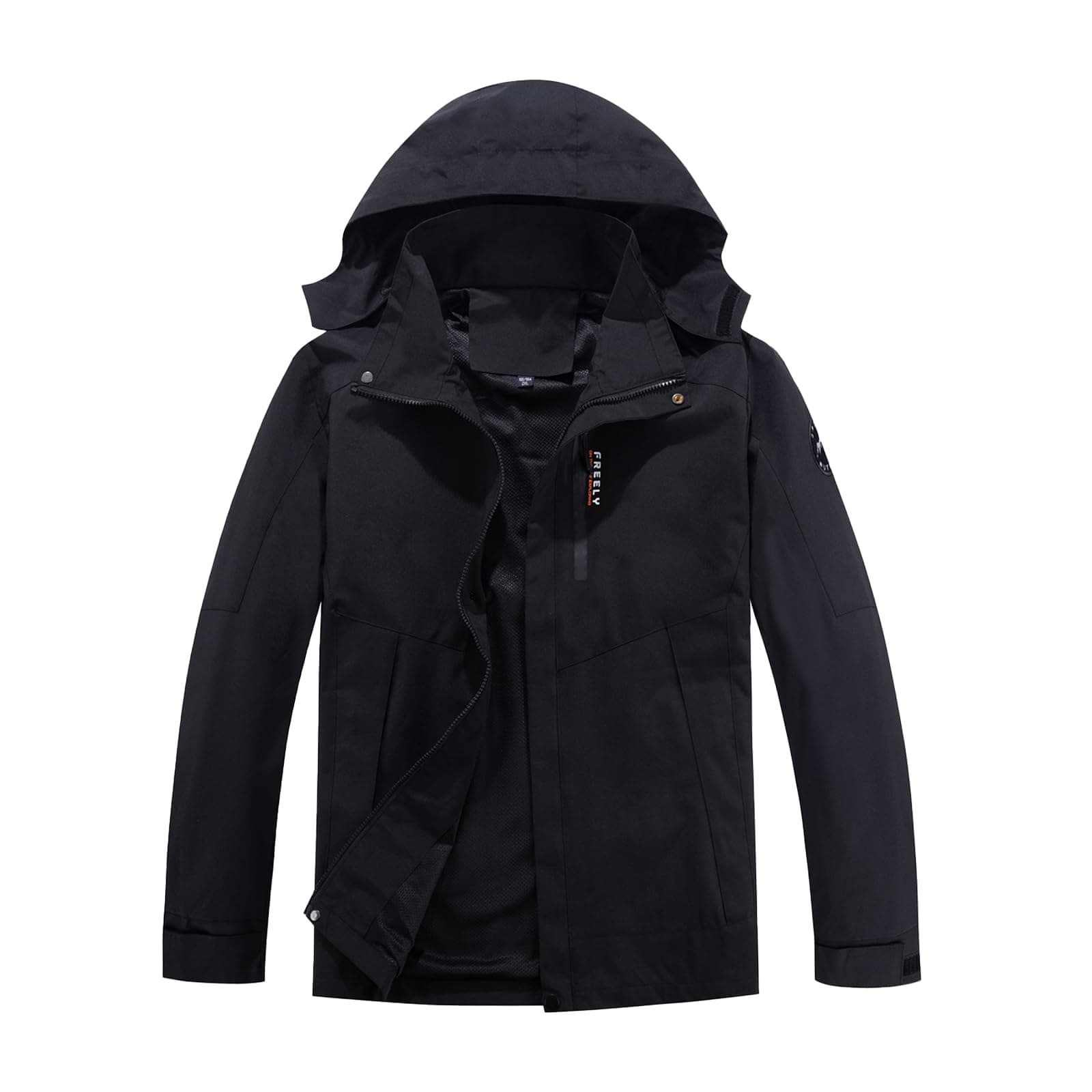 Men's Outdoor Trench Coat Waterproof Trekking Jacket Lightweight Rain Hooded Jackets Windproof Mountain Sports Jacket
