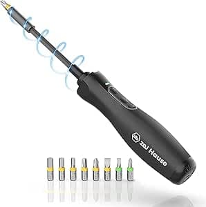 Wiha Home Electric Screwdriver with 8 Precision Bits I Rechargeable Screwdriver Set with Adjustable Torque, Magnetic Bit Head and LED