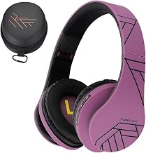 PowerLocus Casque Bluetooth sans Fil, Casque Audio stéréo Pliable sans Fil et Filaire avec Micro intégré, Micro SD/TF, FM pour iPhone/Wiko/Samsung/iPad/PC (Noir/Violet) - Image 1