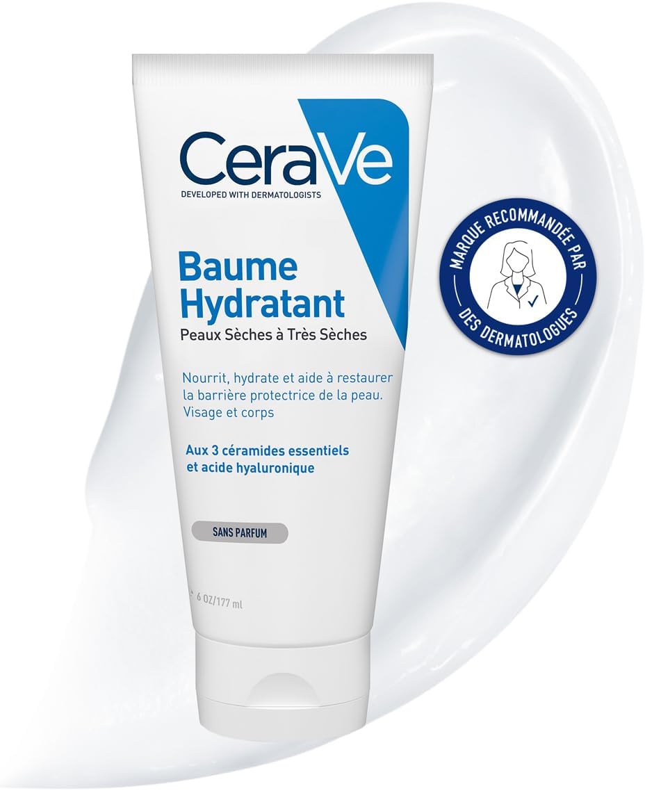 CeraVe - Baume Hydratant - Nourrit, Hydrate et Aide à Restaurer la Barrière Cutanée - Visage & Corps - Acide Hyaluronique + 3 Céramides Essentiels - Sans Parfum - Peau Sèche à Très Sèche - 177 ml - Image 1