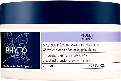 Phyto - Violet - Repairing De-yellowing Mask 200 ml - Bleached Blonde Hair Grey White - Repairs - Corrects yellow and copper highlights - Nourishes hair - Soft hair - Shiny hair - Image 1