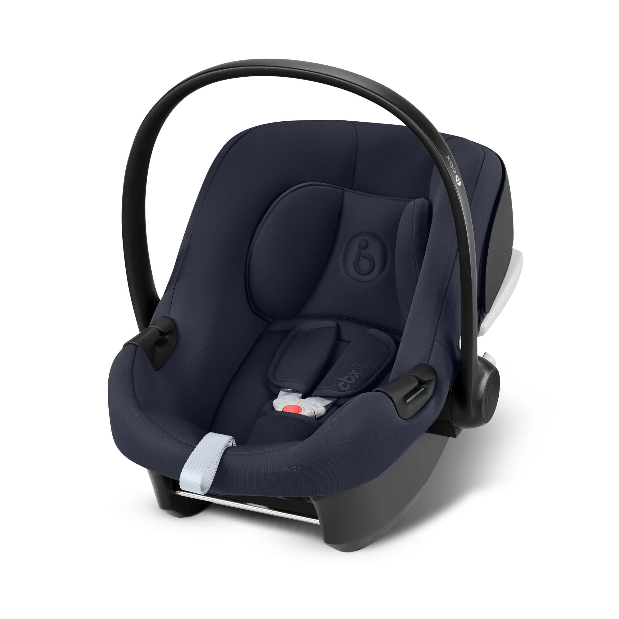 CYBEX Aton B2 i-Size Case with Base One, From Birth to Approximately 24 Months, Max. 13 kg, Isofix Base and Newborn Reducer Cushion Included, SensorSafe Compatible, Bay Blue - Image 1