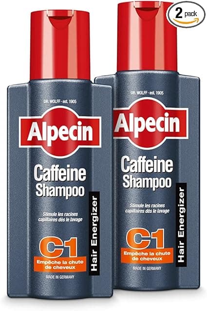 Alpecin Caffeine Shampoo C1 2 x 250 ml | Anti Hair Loss Shampoo | Hair Balding Treatment | Alpecin Caffeine Shampoo Hair Loss for Men