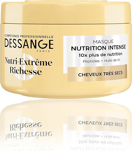 DESSANGE - Nutri-Extreme Rich Intense Nutrition Hair Mask - Formula Enriched With Peptides & Linseed Oil - Softness & Radiance - Very Dry Hair - 280 ml - Image 1