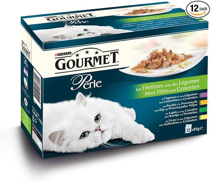 Purina Gourmet Perleles Filettines with Vegetables, Fresh Sachets, for Adult Cats, 12 x 85 g - Image 1