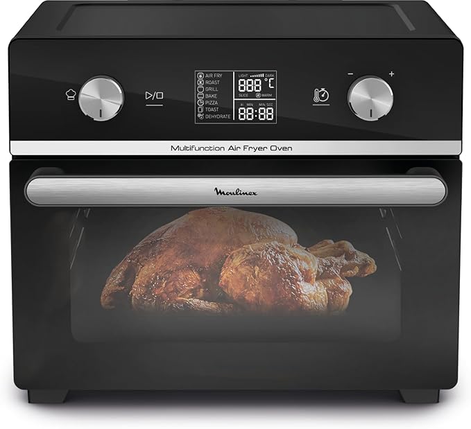 Moulinex Easy Fry air fryer, multicooker and oven, 20 L, 10 programs, oil-free fryer, 3 cooking levels, compact, extra crisp, black, AL605820 - Image 1