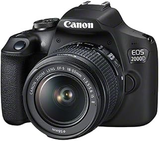 Canon EOS 2000d | Appareil Photo Réflex + (APS-C, 24.1 MP, WiFi, Full HD) + 2ème Batterie + Objectif EF-S 18-55mm f/3,5-5,6 is II stabilisé - Amazon Exclusive Noir - Image 1
