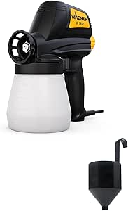 WAGNER W 180P Paint Gun for Water Based Solvent Paints Indoors and Outdoors, 800ml Tank, 10 M²- 13 Mins, 110W - Image 1