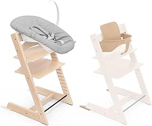 Stokke Tripp Trapp High Chair (Natural) with Newborn Set & Baby Set 2 (Natural) - Safe, Adjustable and Ergonomic Design - Image 1