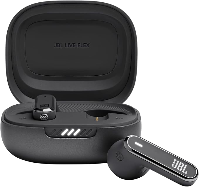 JBL Live Flex, Wireless Earbuds, Bluetooth 5.3 Technology, Noise Cancelling and JBL Space Sound, Up to 40 Hours of Battery Life, Black - Image 1