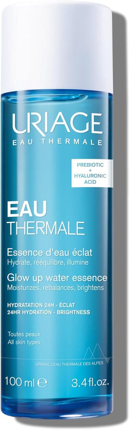 Uriage Essence d’Eau Éclat avec Acide Hyaluronique - Hydrate - Purifie et Resserre les Pores - Parfum de Bergamote et de Pêche - Haute Tolérance - 96% d’Ingrédients d’Origine Naturelle - 100 ml
