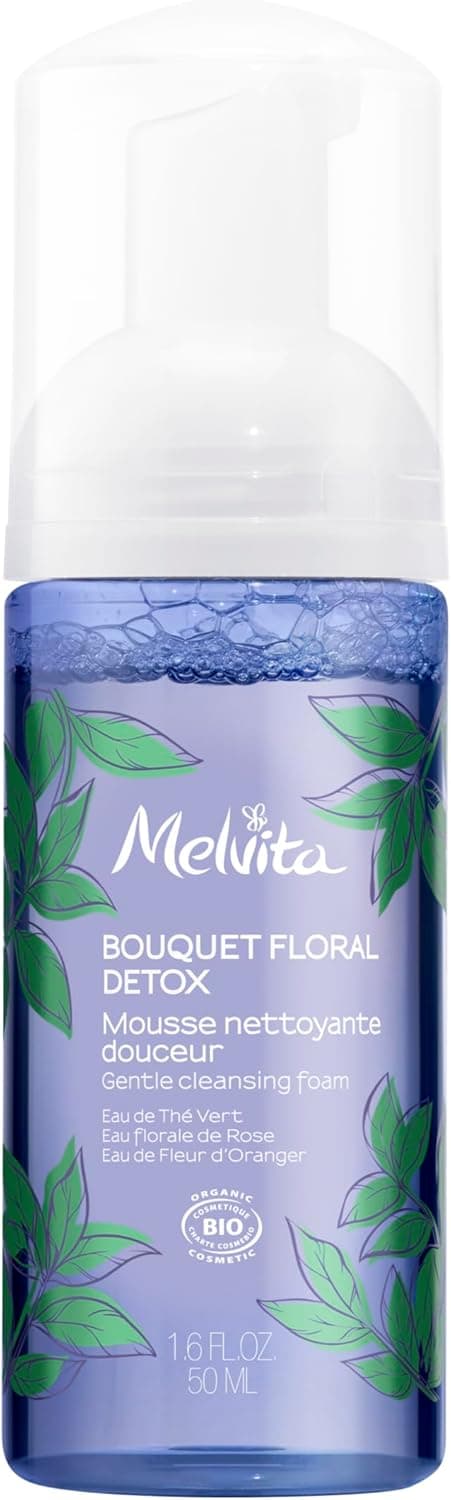 Melvita - Gentle Facial Cleansing Foam - Floral Bouquet - Balancing Sensitive Skin, Green Tea & Orange Blossom - 50 ml