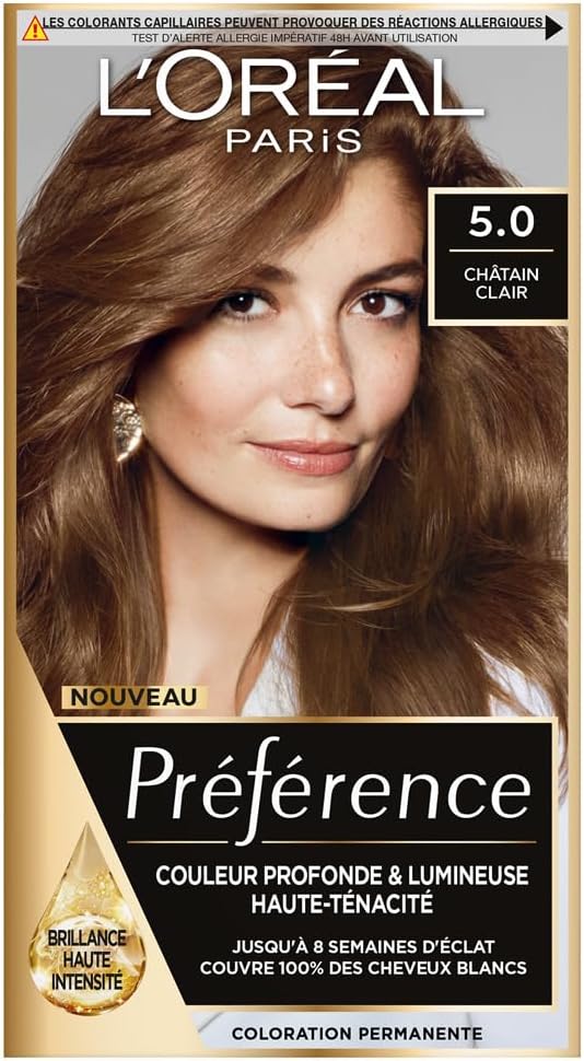 L'ORÉAL PARIS - Permanent hair colour - Long lasting and bright - 100% coverage of white hair - Preference - Shade: Bruges (5.0), Light Brown - Image 1