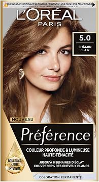 L'ORÉAL PARIS - Permanent hair colour - Long lasting and bright - 100% coverage of white hair - Preference - Shade: Bruges (5.0), Light Brown - Image 1