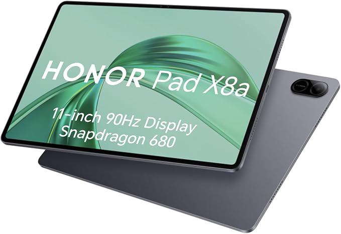 HONOR X8A Pad 4GB 64GB, Expandable to 1TB, WiFi Tablet, 11-inch 90Hz Display, Snapdragon 680, 4 Speakers, 8300mAh Battery, Metal Body, Android 14, Google Service, Grey - Image 1