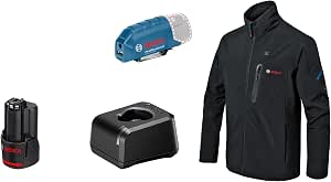 Bosch Professional GHJ Heated Jacket 12 + 18 V XA (with USB Charging Adapter GAA 12 V-21 + GBA 12 V 2.0Ah Battery + GAL 12 V-20 Charger) – Size XXL - Image 1
