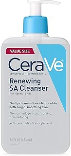 CeraVe Nettoyant Acide Salicylique | 16 onces | Nettoyant visage exfoliant nettoyant nettoyant à la vitamine D pour une peau normale | Sans parfum - Image 1
