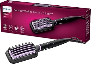 StyleCare Essential Heated Straightening Brush, Ultra-Wide Brushing Area, ThermoProtect Technology, Tourmaline Ceramic Coating, Model BHH880/00 - Image 1
