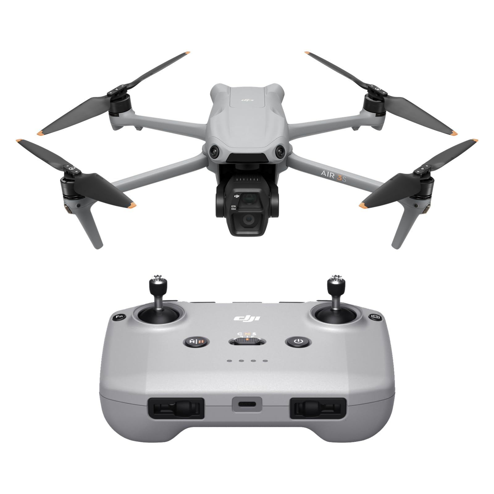 DJI Air 3S (RC-N3), 4K camera drone, dual cam drone with 1'' CMOS wide-angle camera, 4K/60fps HDR video and 14 dynamic range stops, 45min max flight time, 20km transmission - Image 1