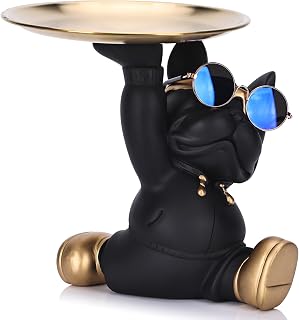 bulldog tray keychain modern storage bowl for entryway table office accessories french decor gift french bulldog - Image 1