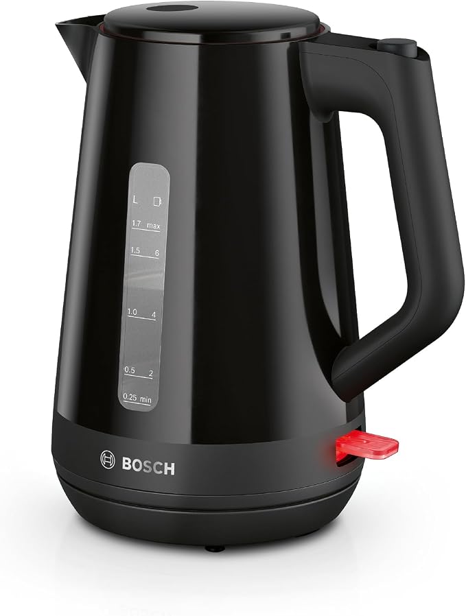 Bosch, Electric kettle, MyMoment, ergonomic handle, large opening, triple safety, anti-limescale filter, capacity 1.7 L, high-quality plastic, black, TWK1M123 - Image 1