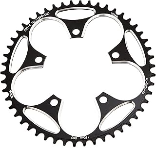 YBEKI Plateau de Pédalier Vélo Route 110BCD 7075-T6 Aluminium - CNC 5 Axes ISO 13041, Denture Alternée Anti-Chute (36-58T) | Compatible 8-12V Shimano/SRAM | Noir/Rouge - Image 1