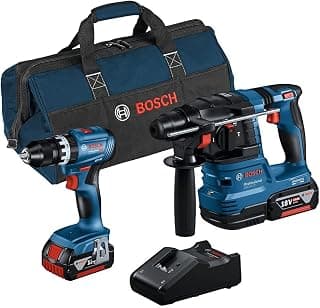 18V System Combi-Kit: GSB 18V-45 Impact Drill + GBH 18V-22 Drill (with 2 x 4.0 Ah Batteries, GAL 18V-40 Fast Charger, Tool Bag)