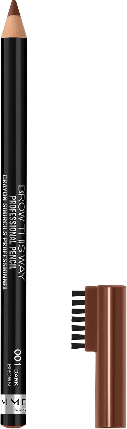 Rimmel - Crayon à Sourcils Professional - Résultat Naturel - Application Précise - 001 Dark Brown - 1,4gr - Image 1