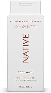 Native - Gel Douche Femme et Homme - Sans Parfums Artificiels ni Huiles Minérales - Savon Corporel Noix de Coco et Vanille - Nettoie en Douceur avec des Ingrédients Naturels (532 ml) - Image 1