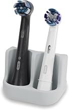 Holder for 2 brush heads - Compatible with Oral-B, IO, Philips Sonicare, Waterpik, Fairywill - Food Grade Silicone (Grey) - Image 1