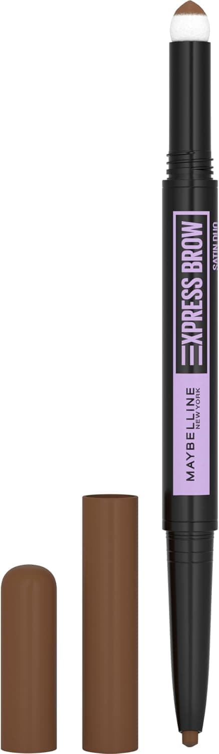 Maybelline New York - Crayon à Sourcils - Express Brow Satin Duo Crayon et Poudre - Teinte : Medium Brown (02)