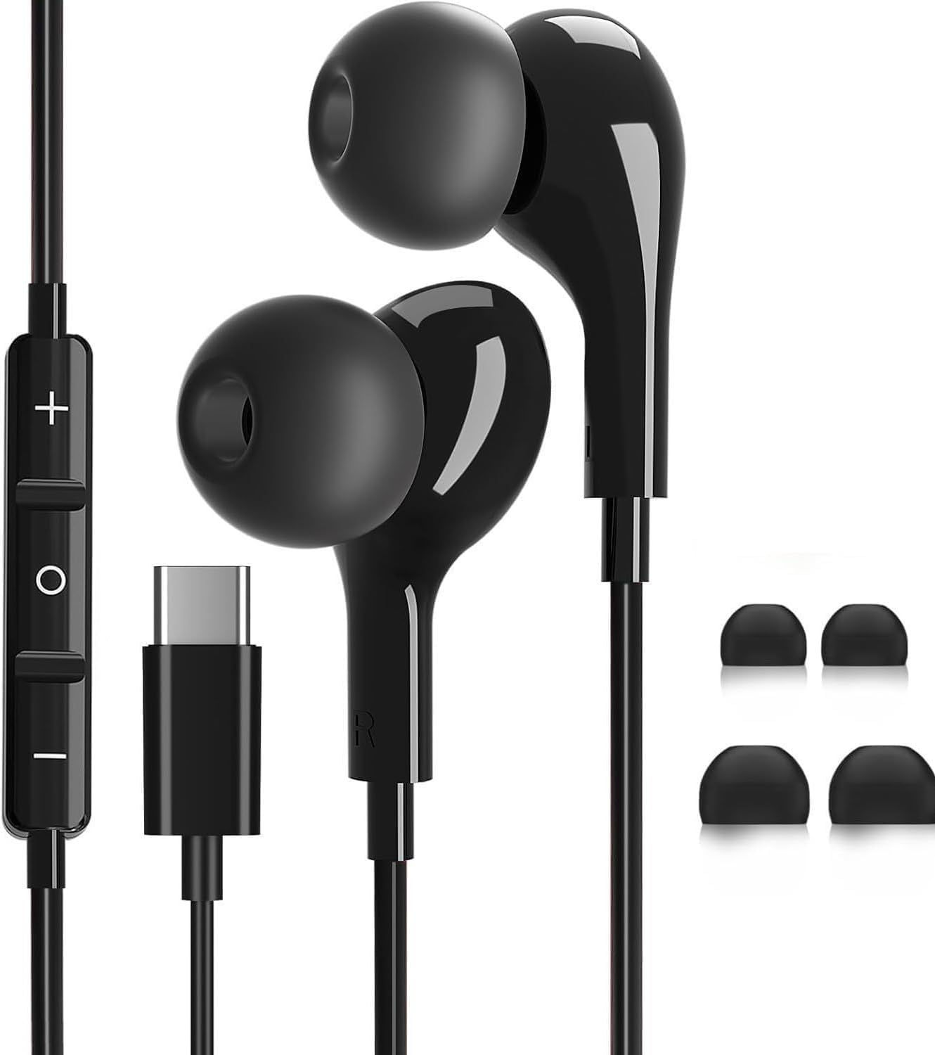USB C Earphone, Magnetic Wired HiFi Stereo Earphones Compatible with iPhone 17/16/15 Pro Max Plus, iPad Pro Air, Samsung Galaxy S25/S24/S23/Ultra, Google Pixel, Huawei, Xiaomi, Android, Type C - Image 1