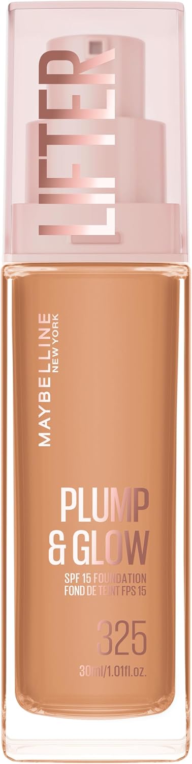 Maybelline New York Lifter Plump & Glow - Foundation - Plumps & Brightens Instantly - Even, Lifted & Radiant Finish - Shade 325 - 30ml - Image 1