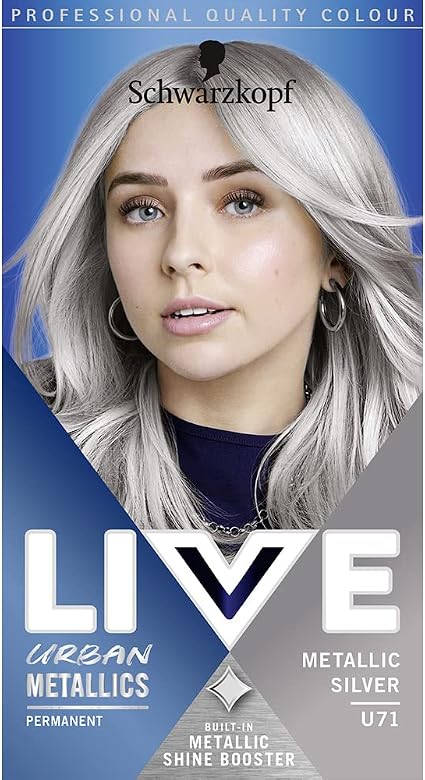 Schwarzkopf LIVE Urban Metallics U71 Permanent Hair Color, Silver Metal - Image 1