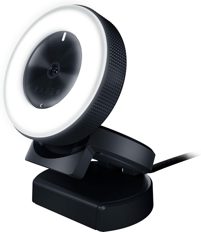 Razer Kiyo - Caméra de streaming avec éclairage circulaire (webcam USB, vidéo HD 720p, 60 FPS, compatible avec le logiciel Open Broadcaster, Xsplit, autofocus, clip caméra, connexion trépied) - Image 1