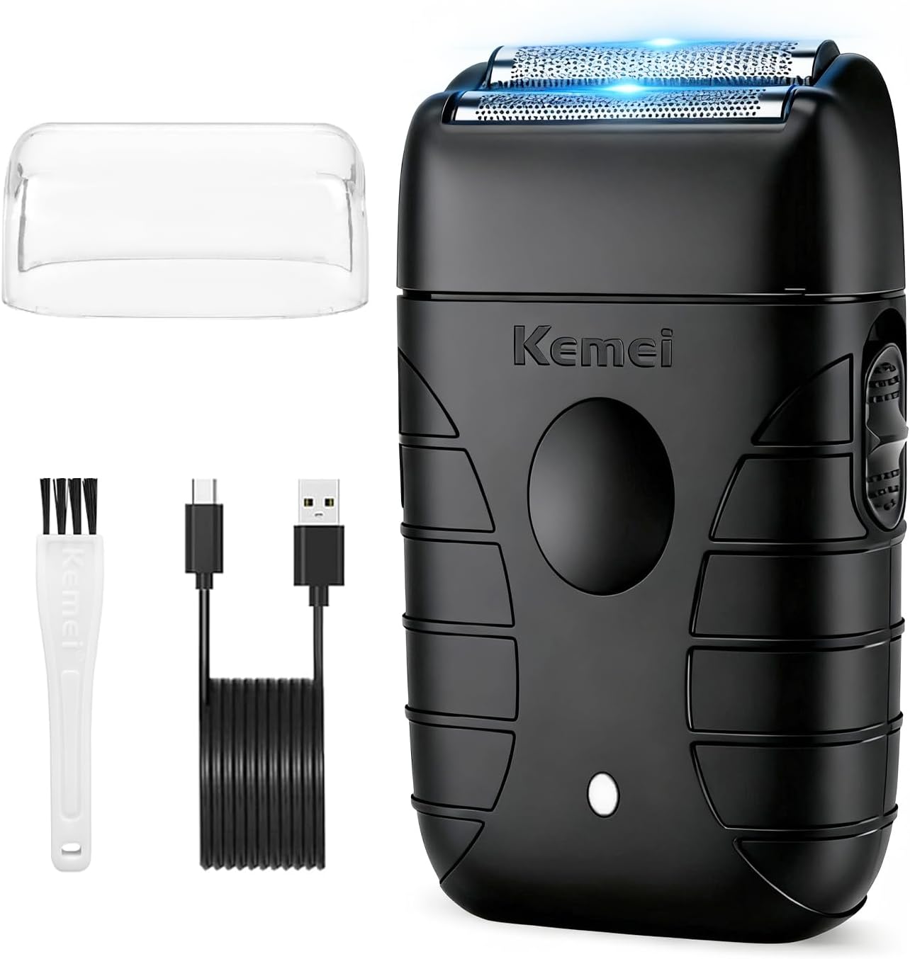 KEMEI Dual Leaf Electric Razor for Men, Cordless Barber Shaver USB Rechargeable, Up to 180 Minutes Use - Image 1