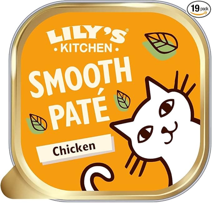 Lily's Kitchen Natural pate in tray for adult cats, grain free chicken recipe (19 x 85 g trays)