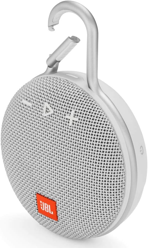 JBL Clip 3 – Portable Bluetooth Speaker with Carabiner – IPX7 Waterproof – 10 Hours Battery Life – JBL Audio Quality – White - Image 1